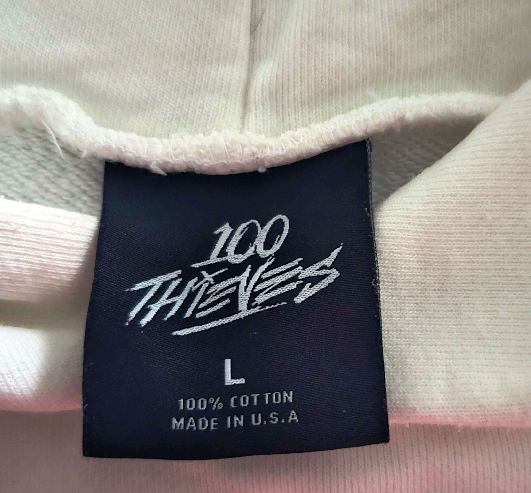 100 Thieves Men's White Hoodie Size L