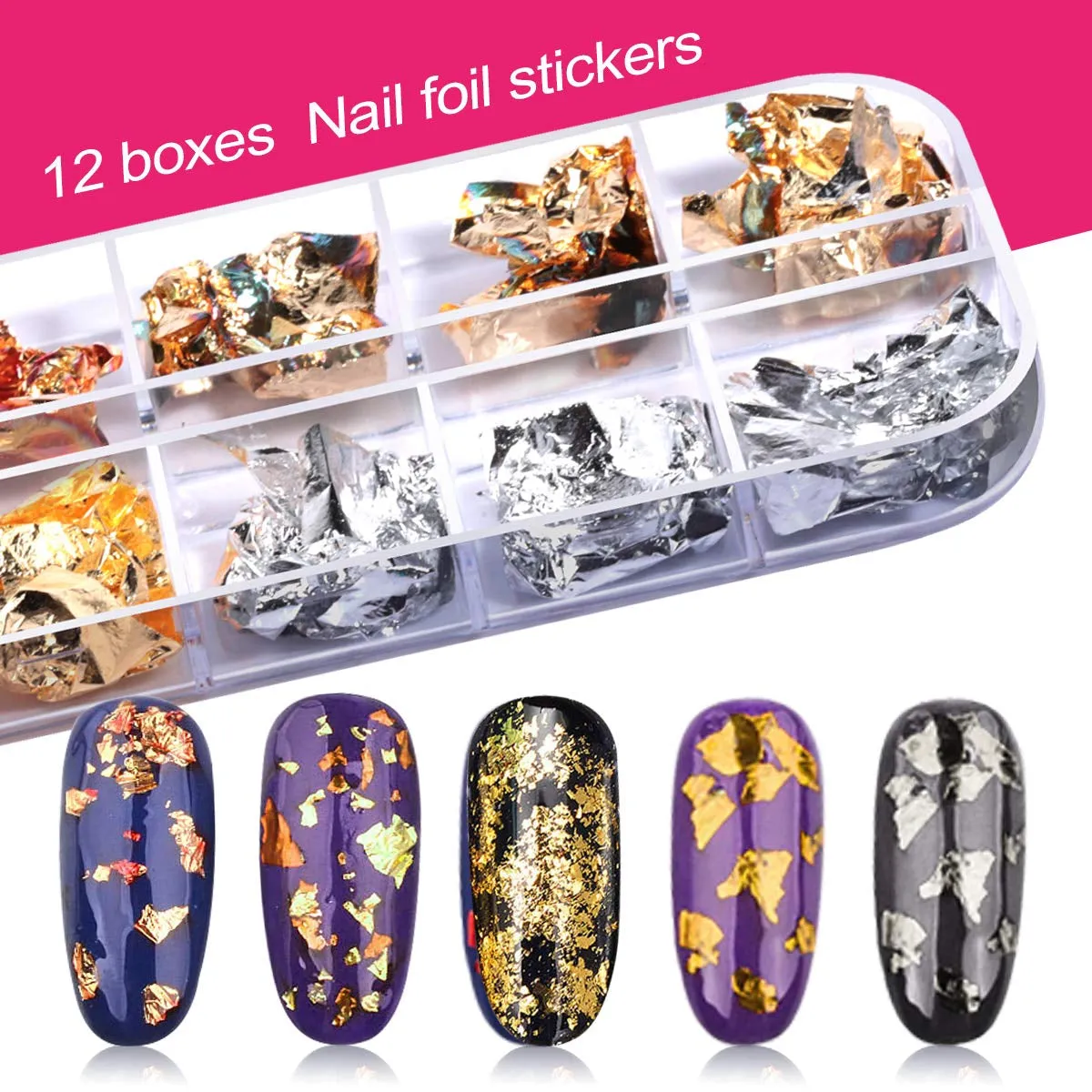 15-Piece Nail Art Essentials Kit: Brushes, Foils, Rhinestones, Dotting Tools & Tapes