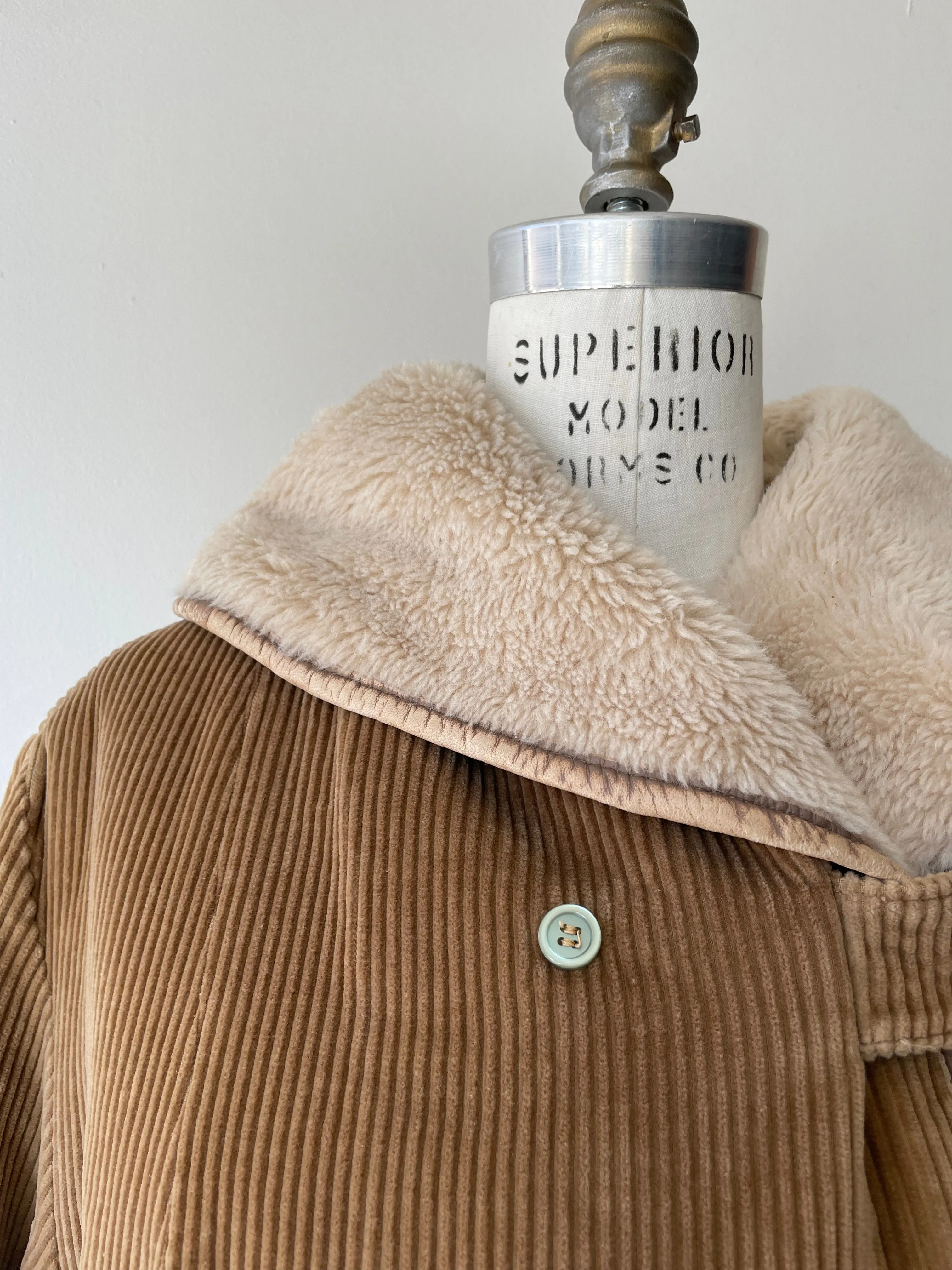 1970s Corduroy Shearling Coat