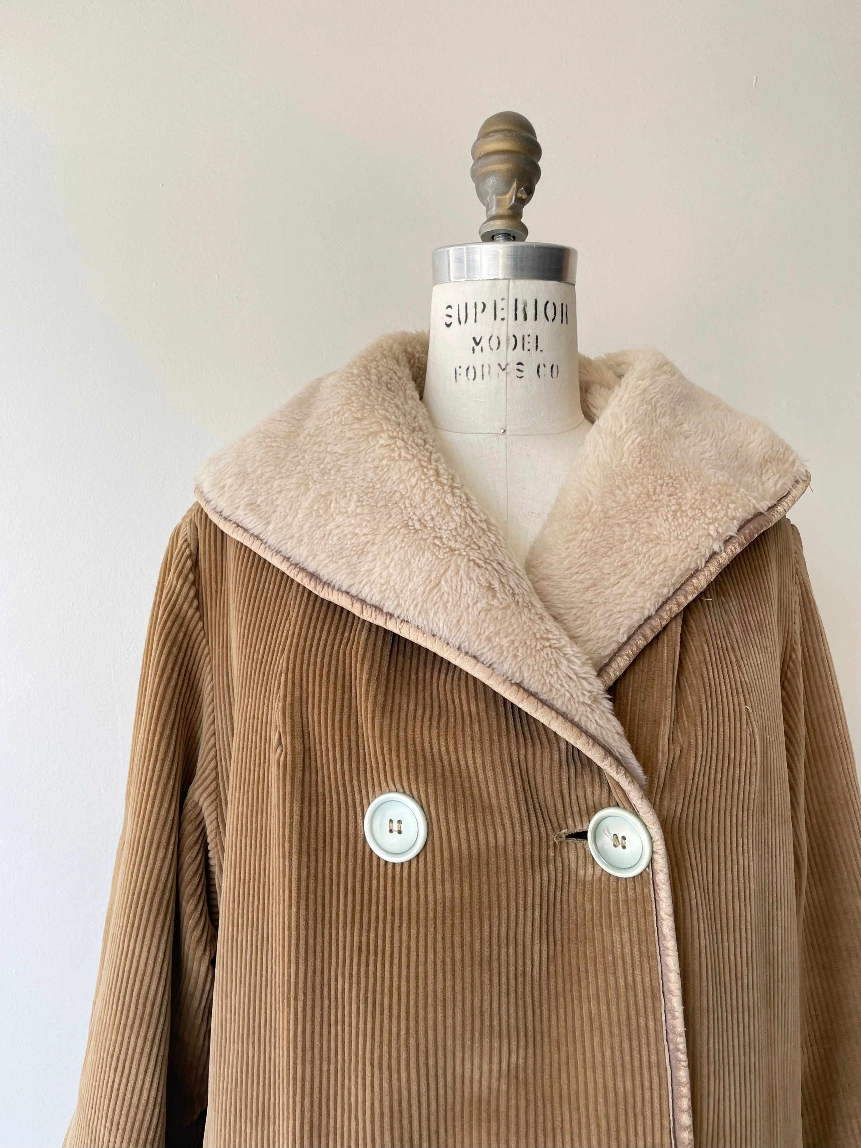 1970s Corduroy Shearling Coat