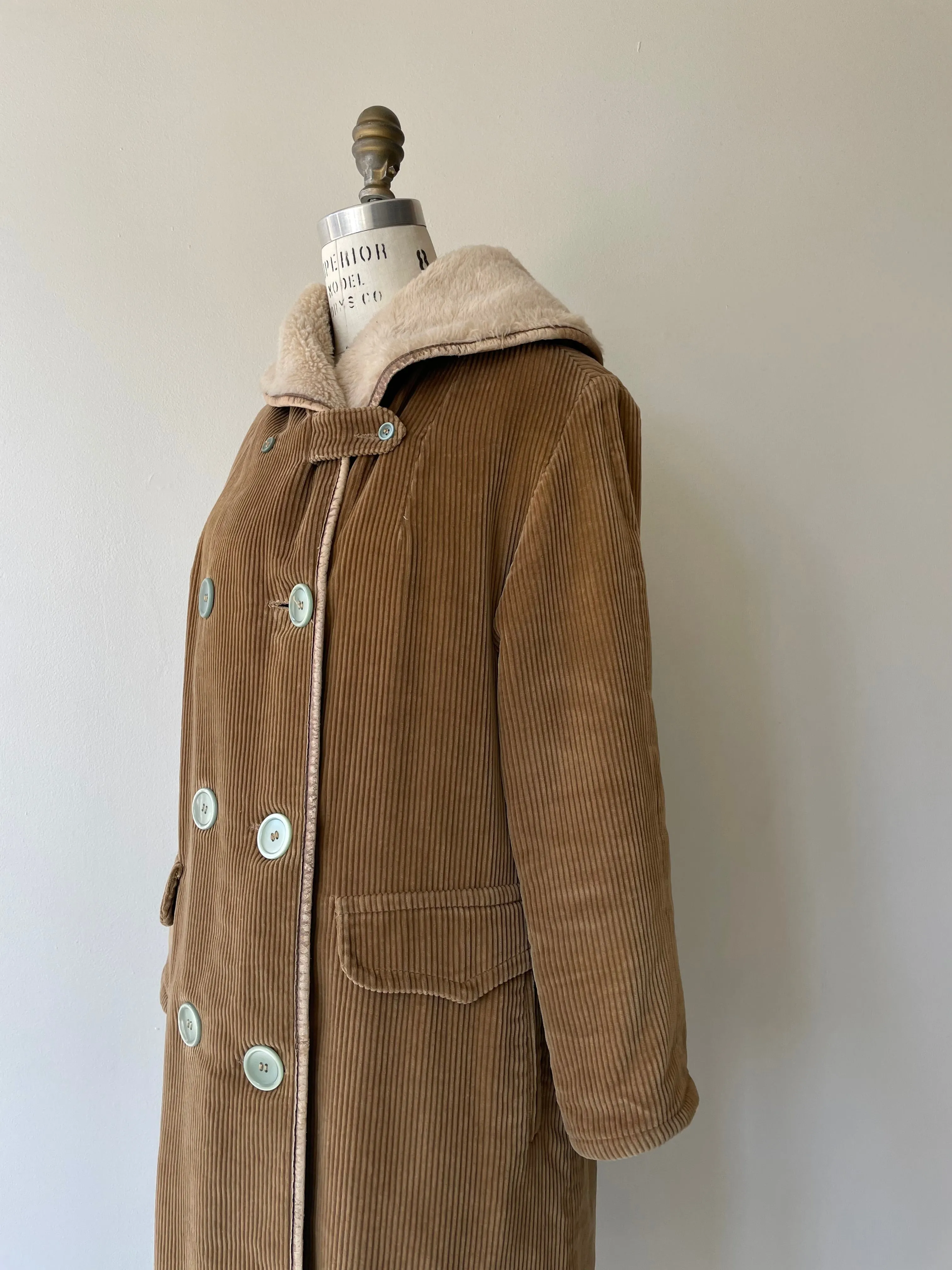 1970s Corduroy Shearling Coat