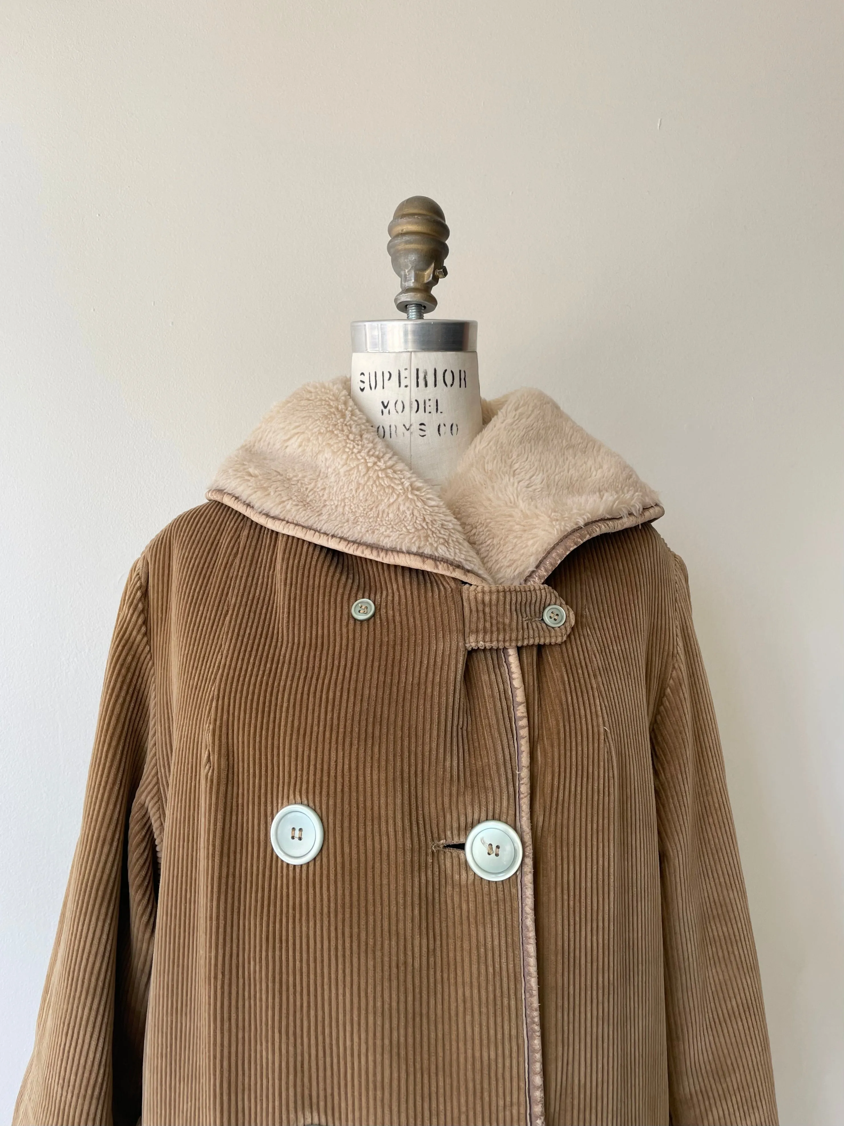 1970s Corduroy Shearling Coat