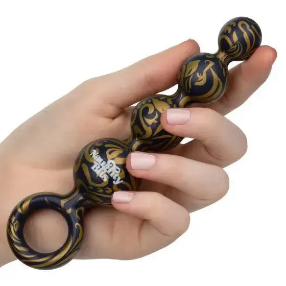 5-inch Colt Silicone Black Anal Beads with Finger Loop