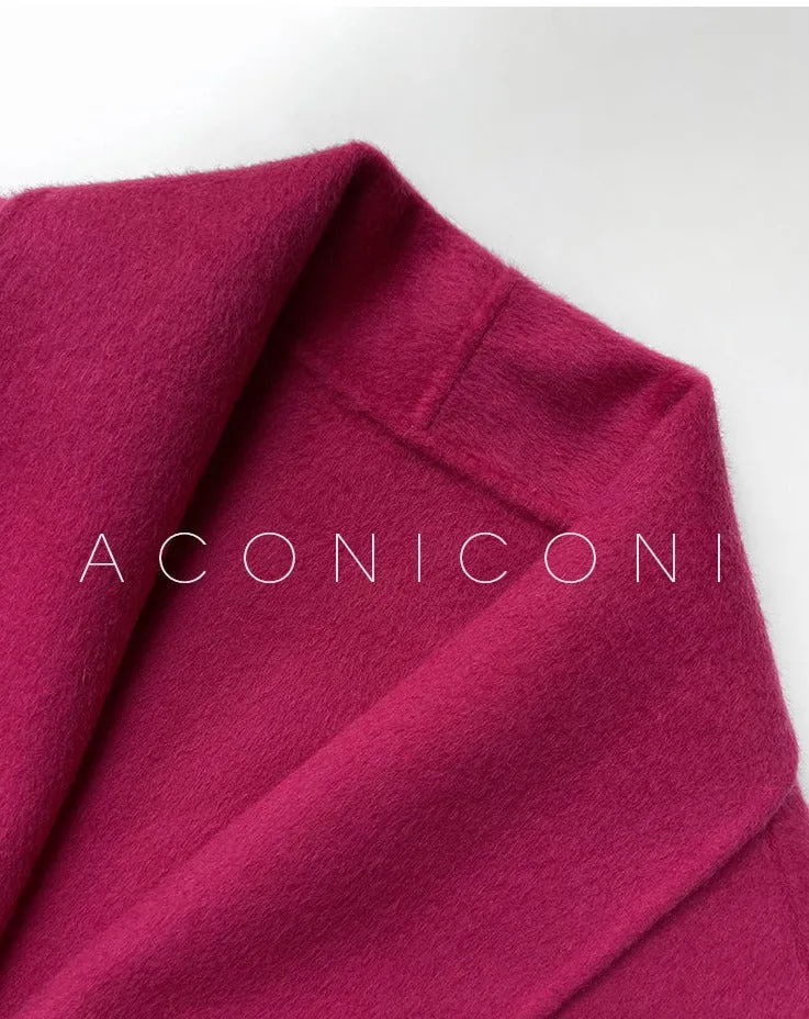 Aconiconi women's autumn winter Hepburn 100% Australian wool double-faced jacket - rekji