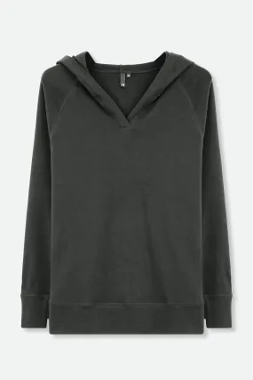 ADDY HOODY IN PIMA COTTON STRETCH CINDER