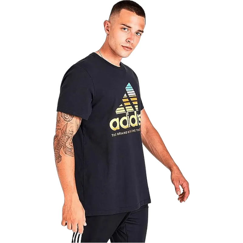 Adidas Mens Black Gradient Graphic T-Shirt