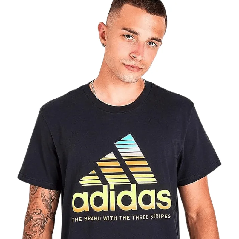 Adidas Mens Black Gradient Graphic T-Shirt