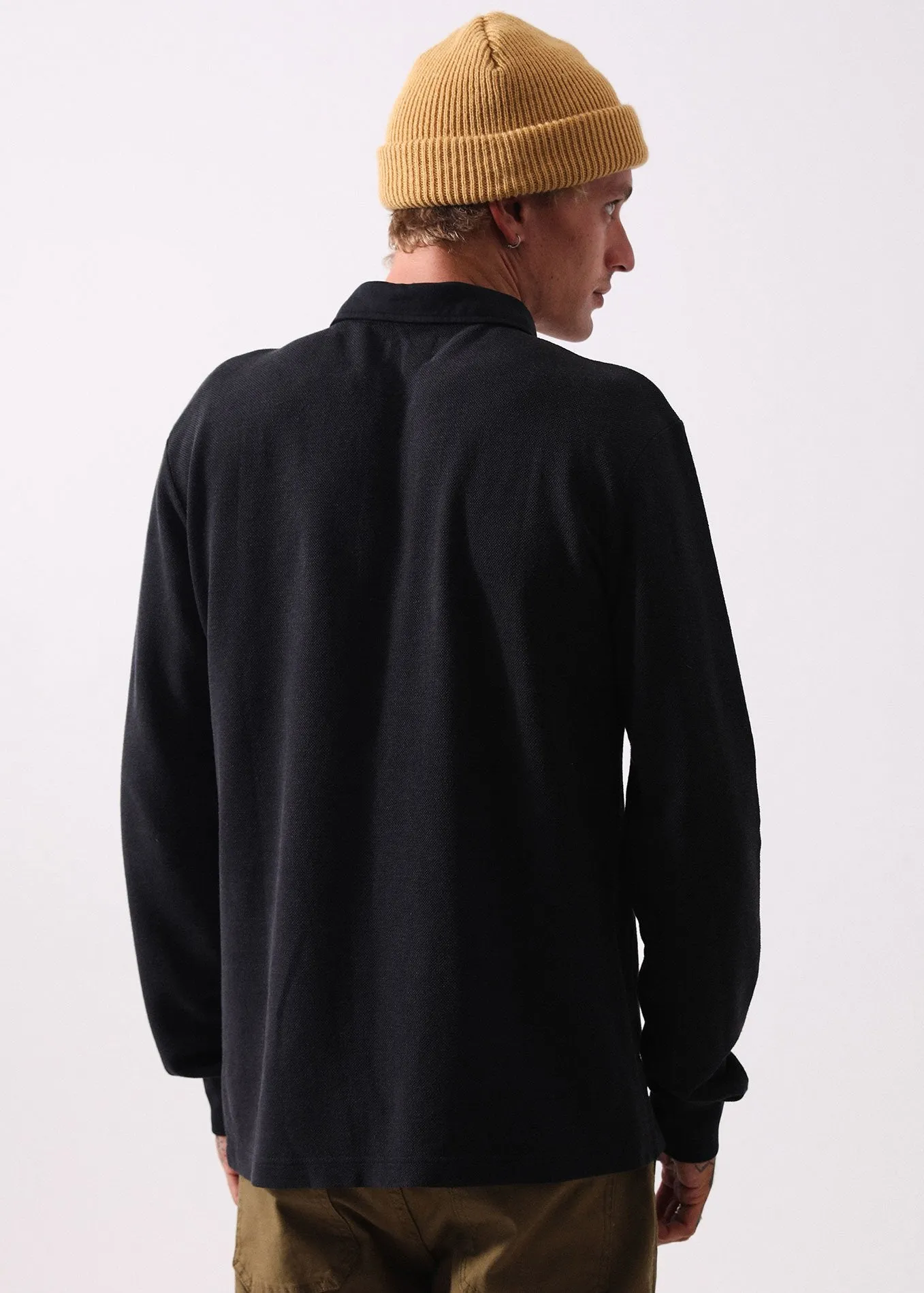 Afends Mens Daly - Hemp Long Sleeve Polo Tee