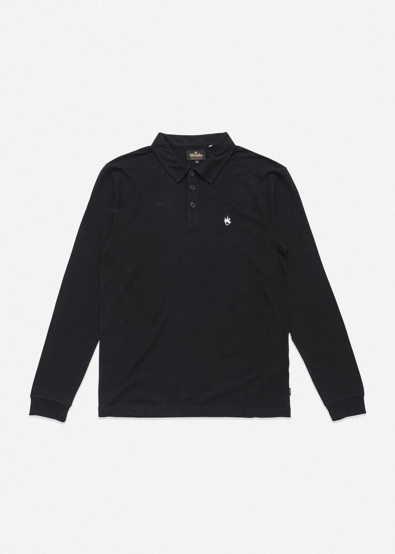 Afends Mens Hemp Flame - Long Sleeve Polo Tee