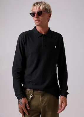 Afends Mens Hemp Flame - Long Sleeve Polo Tee