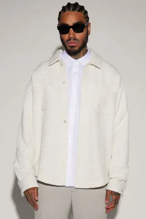 Alex Textured Oversized Shacket - Cream