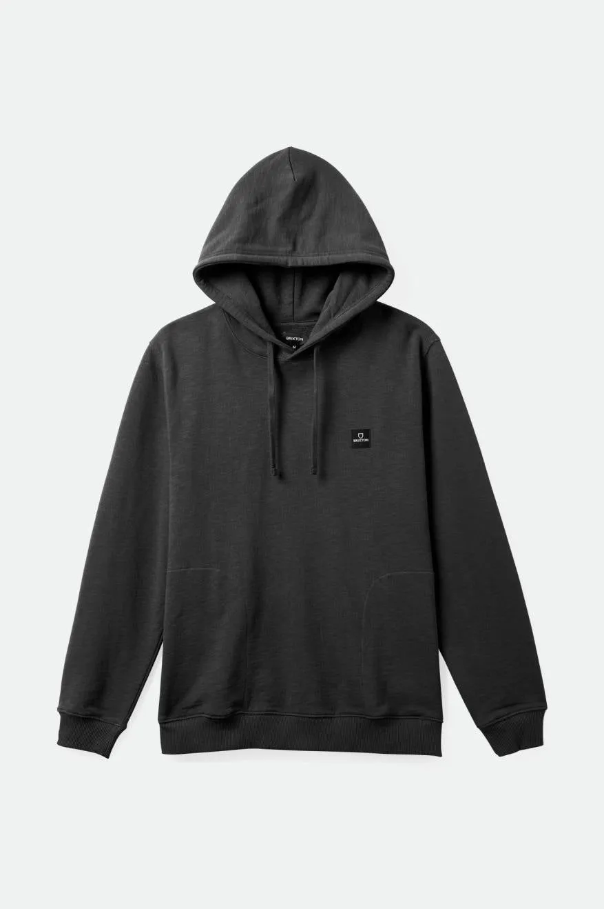 Alpha Square Slub French Terry Hood - Washed Black