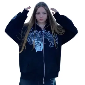 Alphabet Little Demon Print Hoodie