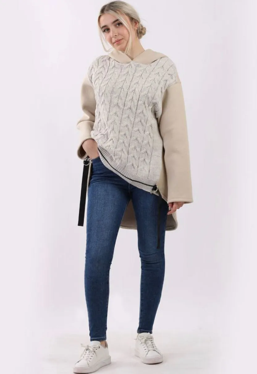 Anne   Kate Italian Cable Knit Hoddie