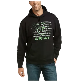 Ariat Men's Basic Hoodie Logo Flag Long Sleeve Hoodie Sweatshirt