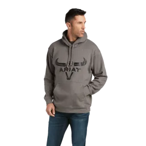 Ariat Men's Gray Steer Head Logo Hoodie