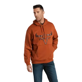 Ariat Men’s Mocha Bisque Steer Head Basic Hoodie