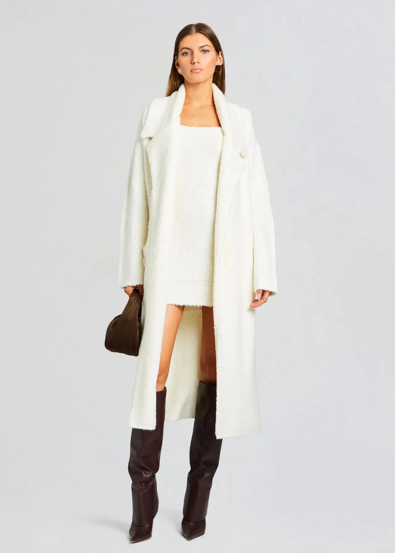 Athena Boucle Robe - Winter White