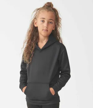 AWDis Kids Sports Polyester Hoodie | Jet Black