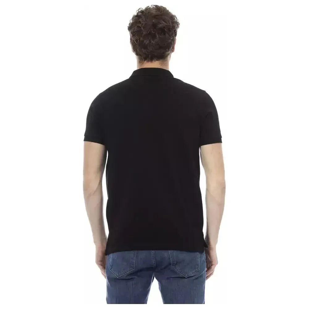 Baldinini Trend Black Cotton Men Polo Shirt