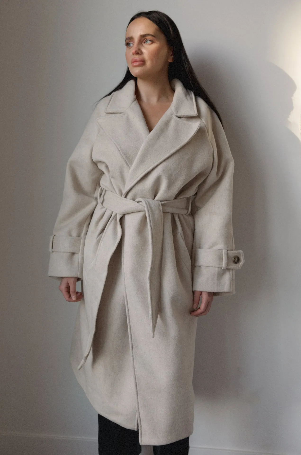 Belted Wool Blend Coat