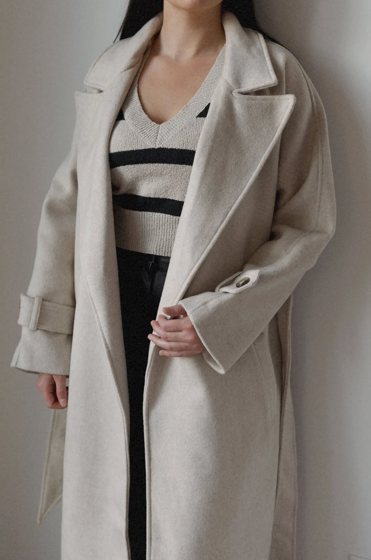 Belted Wool Blend Coat