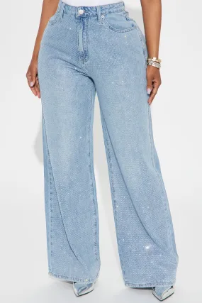 Better Perspective Embellished Baggy Jeans - Light Wash