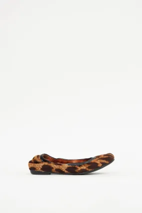 Black & Brown Faux Fur Flat