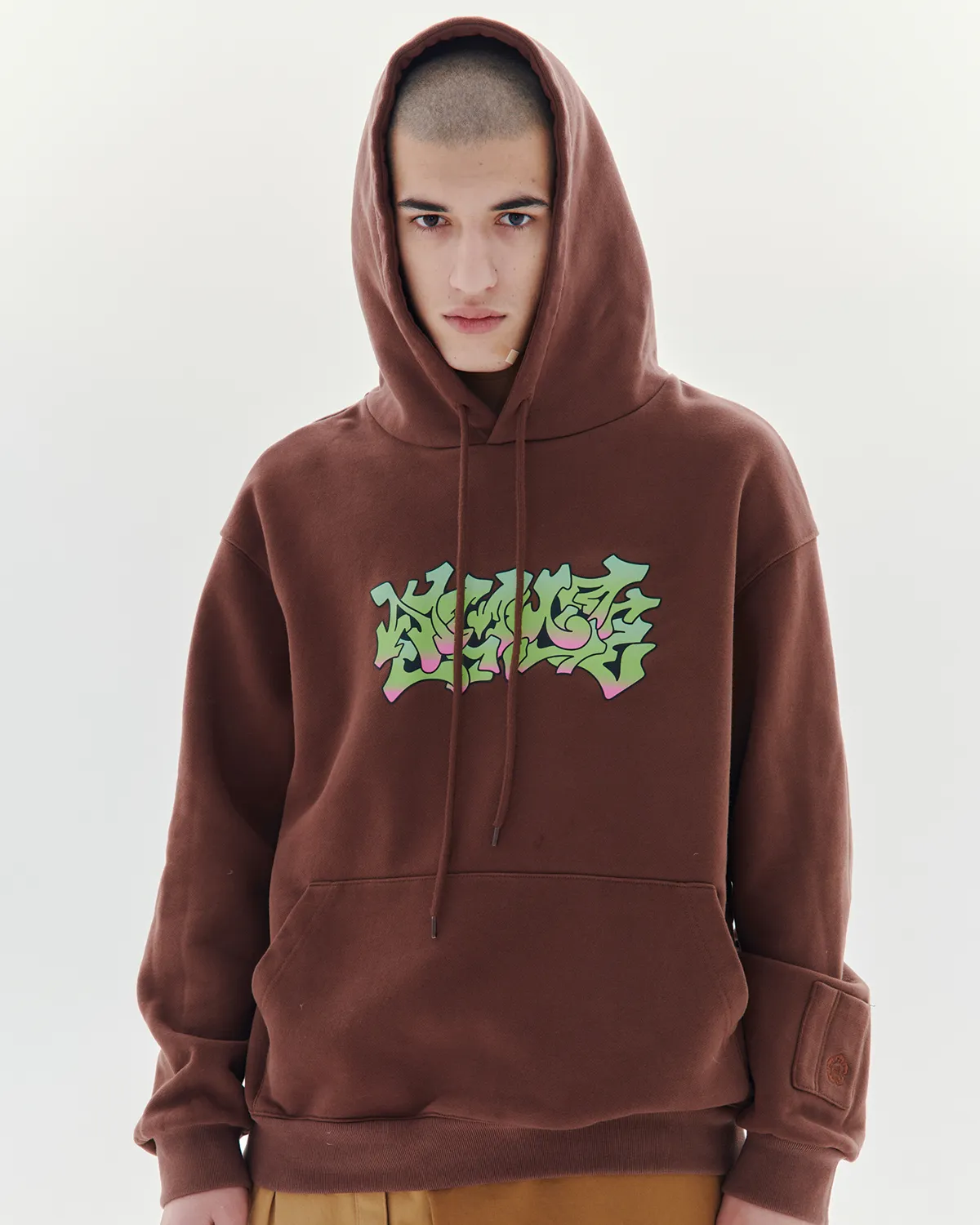 Boba Brown Graffiti Logo Hoodie