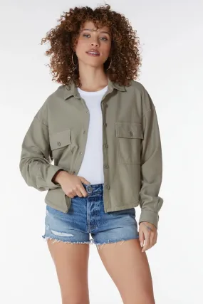 Bobi Basil Knit Twill Crop Jacket