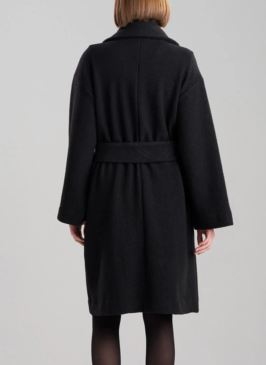 Boiled Wool Black Coat