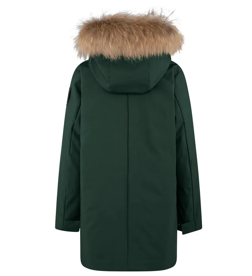 Bomboogie giubbotto parka da bambino con cappuccio e pelliccia CK094VTAC3 307 verde foresta