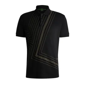 BOSS Paddy 2 Fineline Artwork Black Polo Shirt