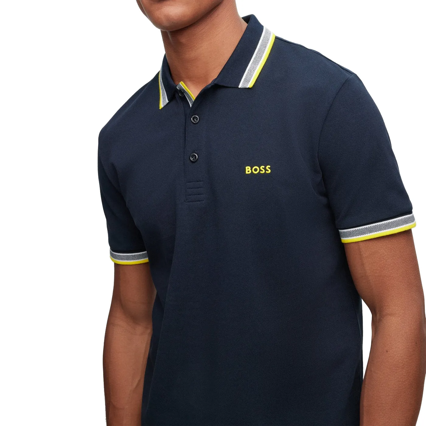 BOSS Paddy Cotton Pique Polo - Dark Blue