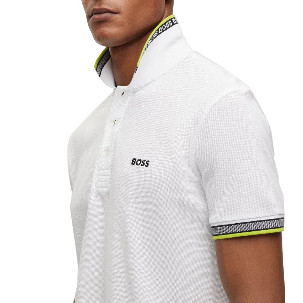 Boss Paddy Cotton Pique Polo - White