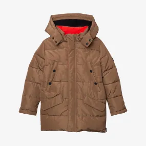 Boy caramel long parka