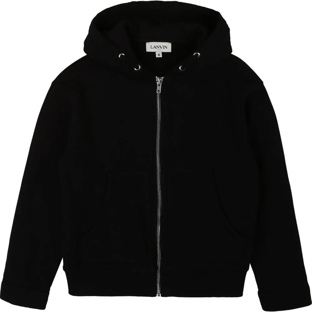 Boys Black Zip-up Hoodie