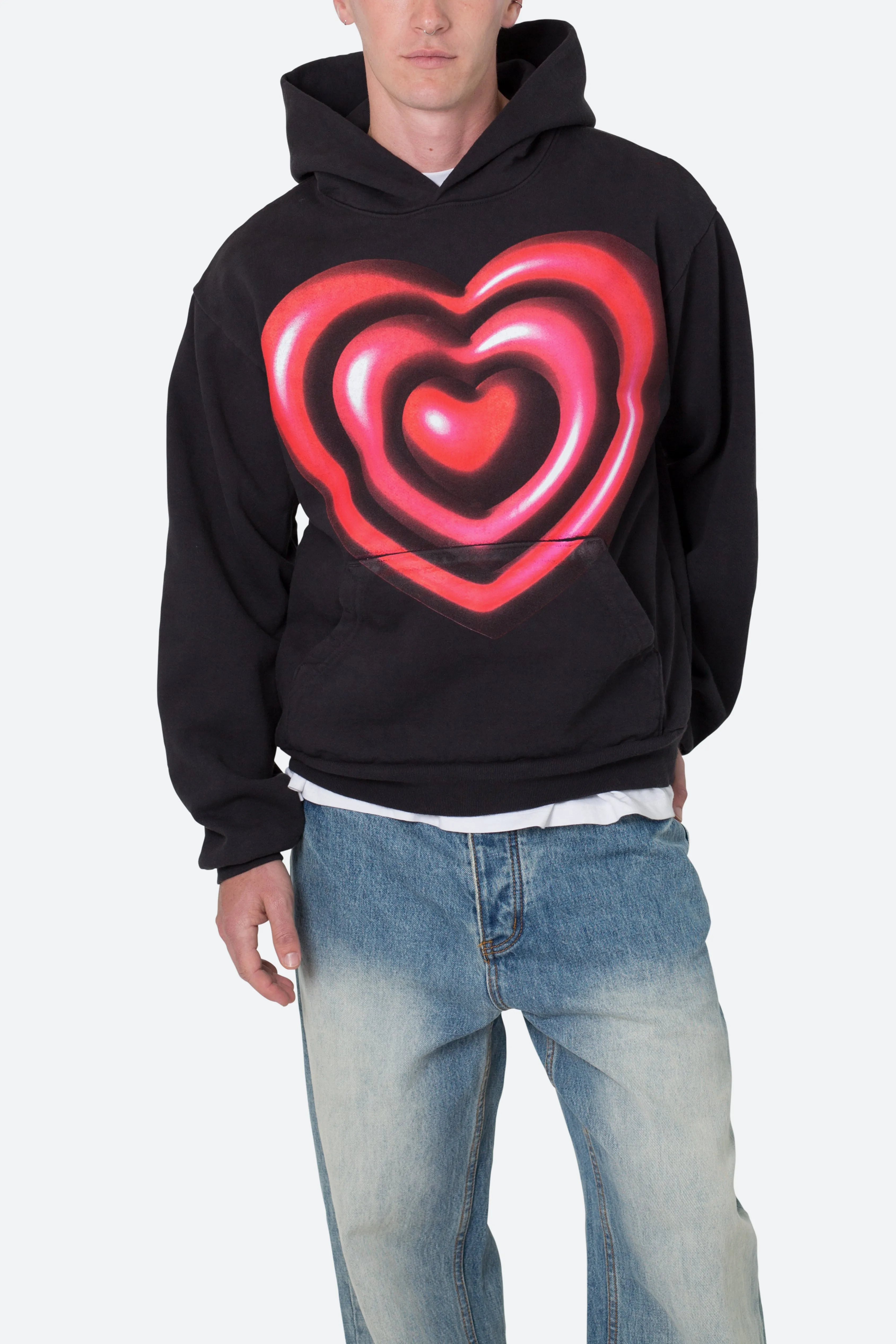 Broken Heart Hoodie - Off Black