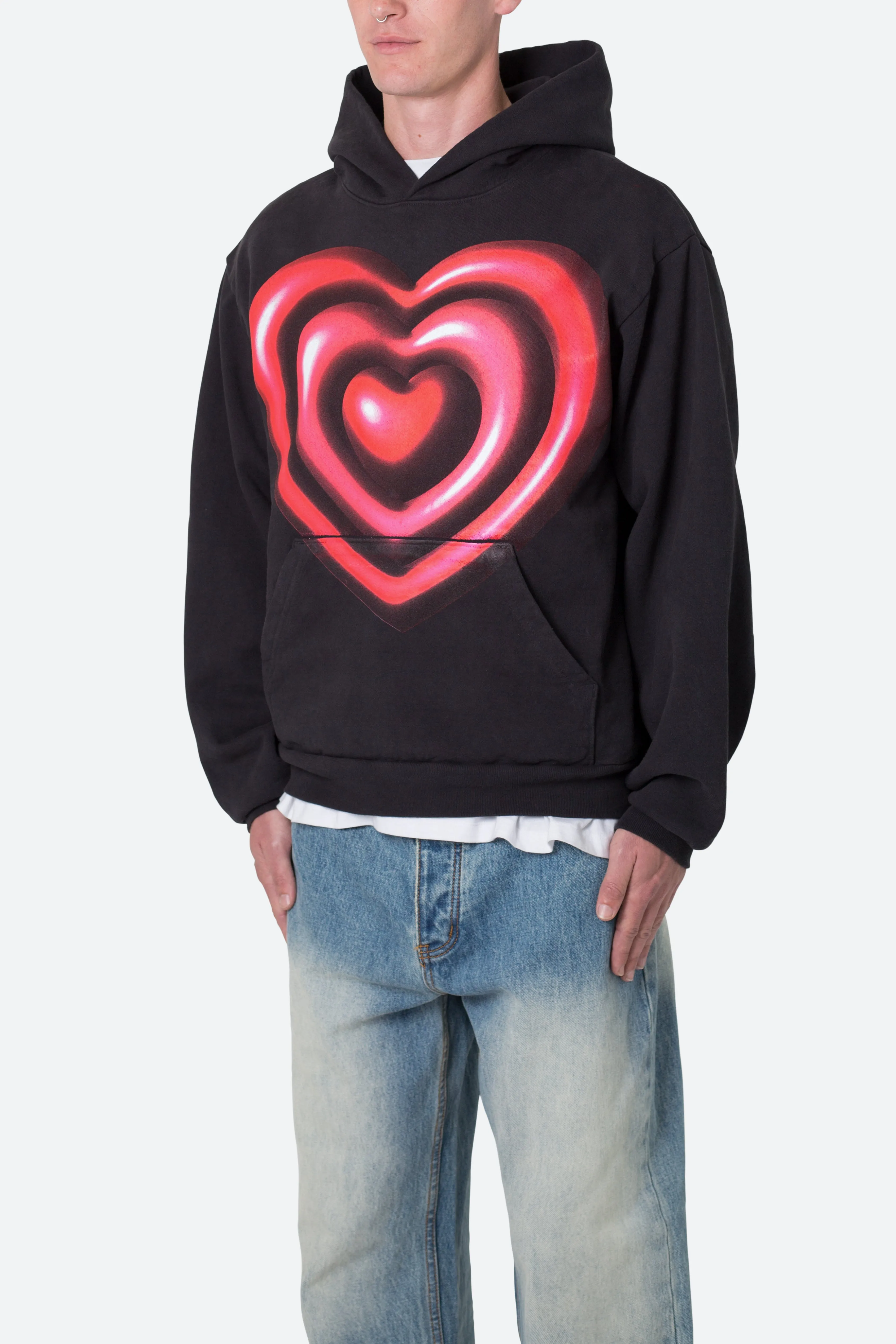 Broken Heart Hoodie - Off Black