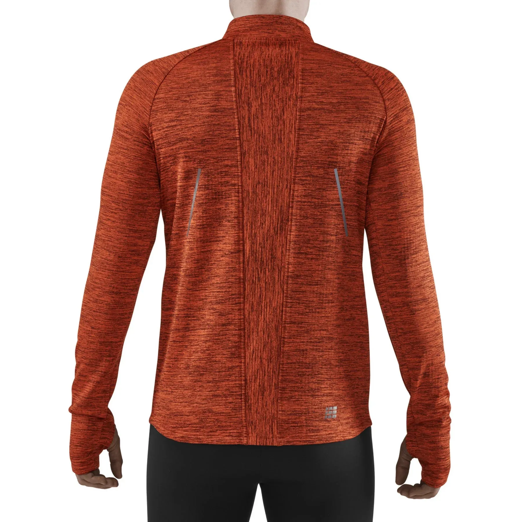 CEP | Winter Run Quarter Zip Pullover | Men's | Dark Orange Melange