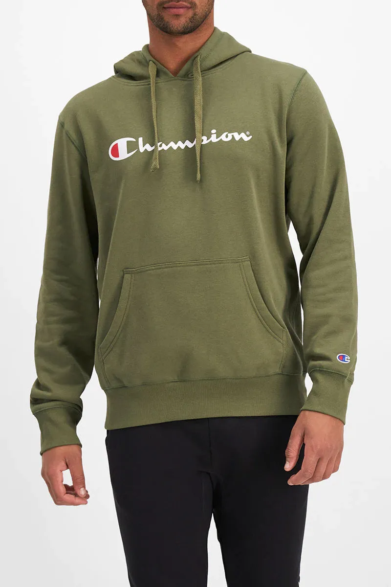 Champion Mens Script Hoodie - Green