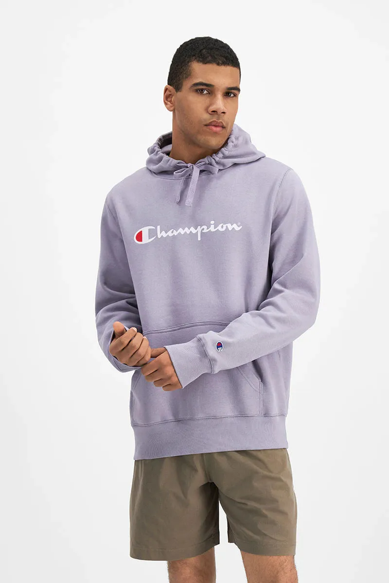 Champion Mens Script Hoodie - Purple