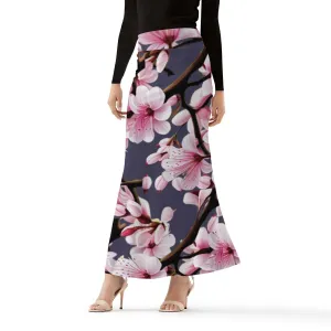 Cherry Blossom Womens Full Length Skirt - 3 colors