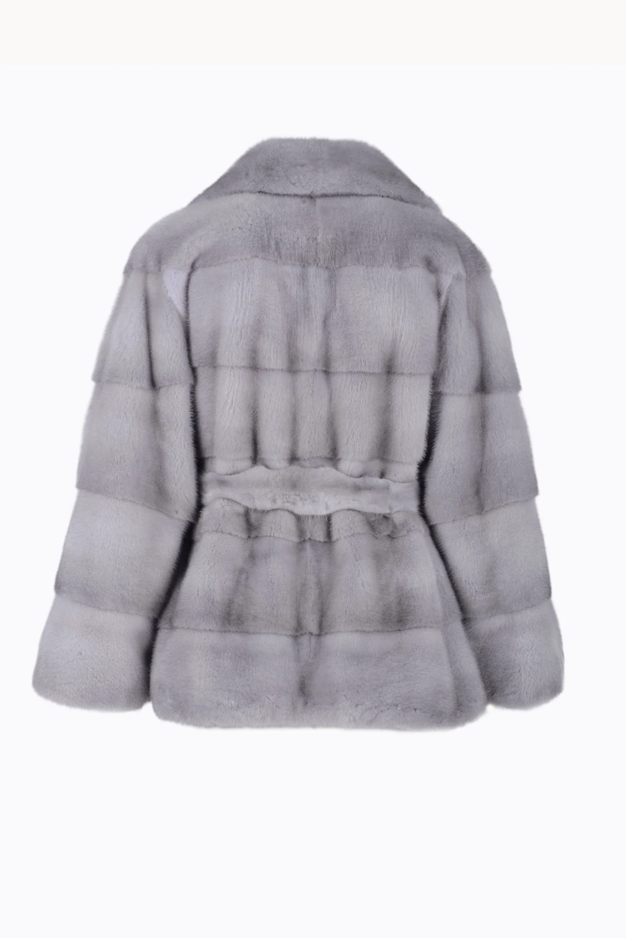 Classy and casual mink fur jacket with english collar