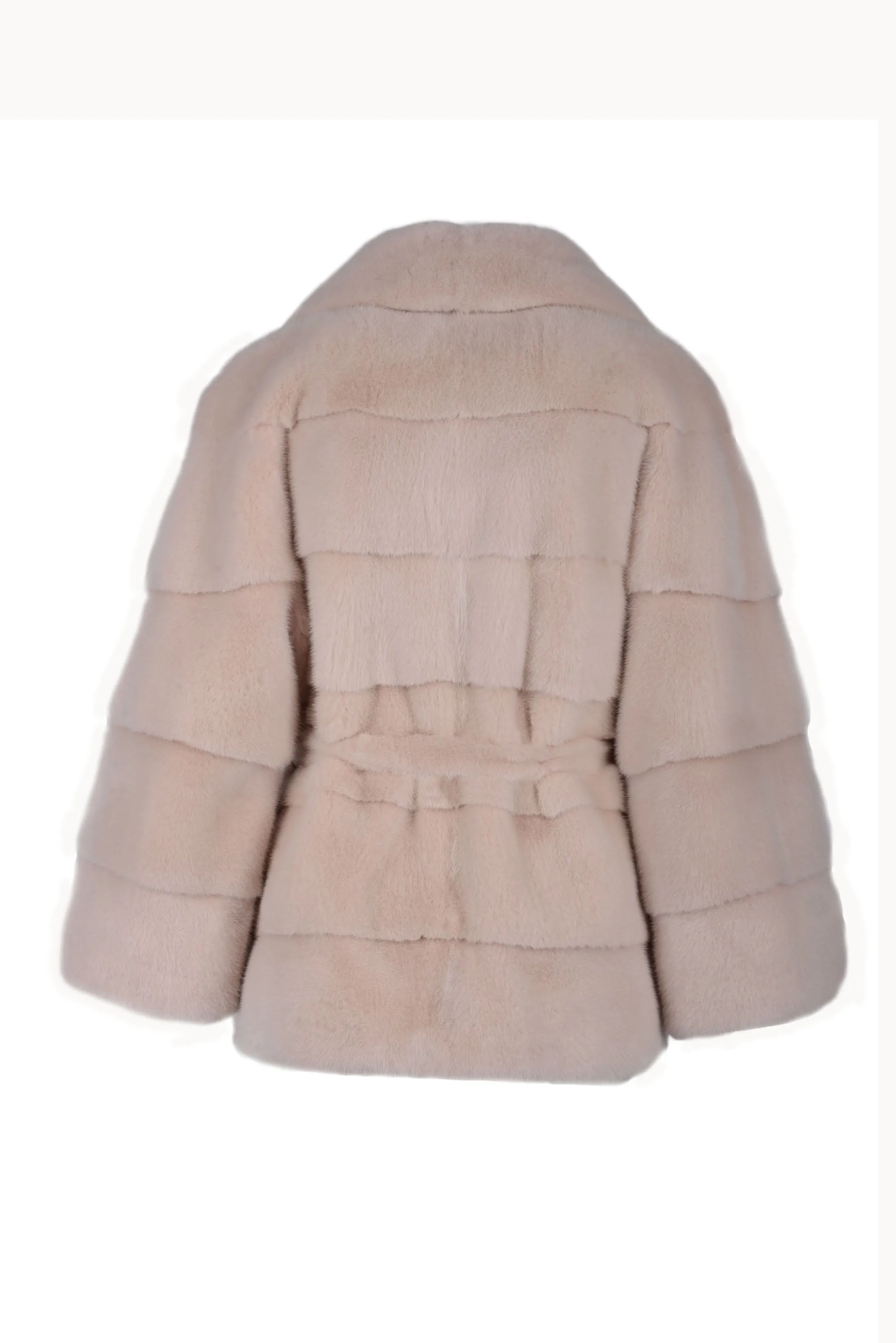 Classy and casual mink fur jacket with english collar