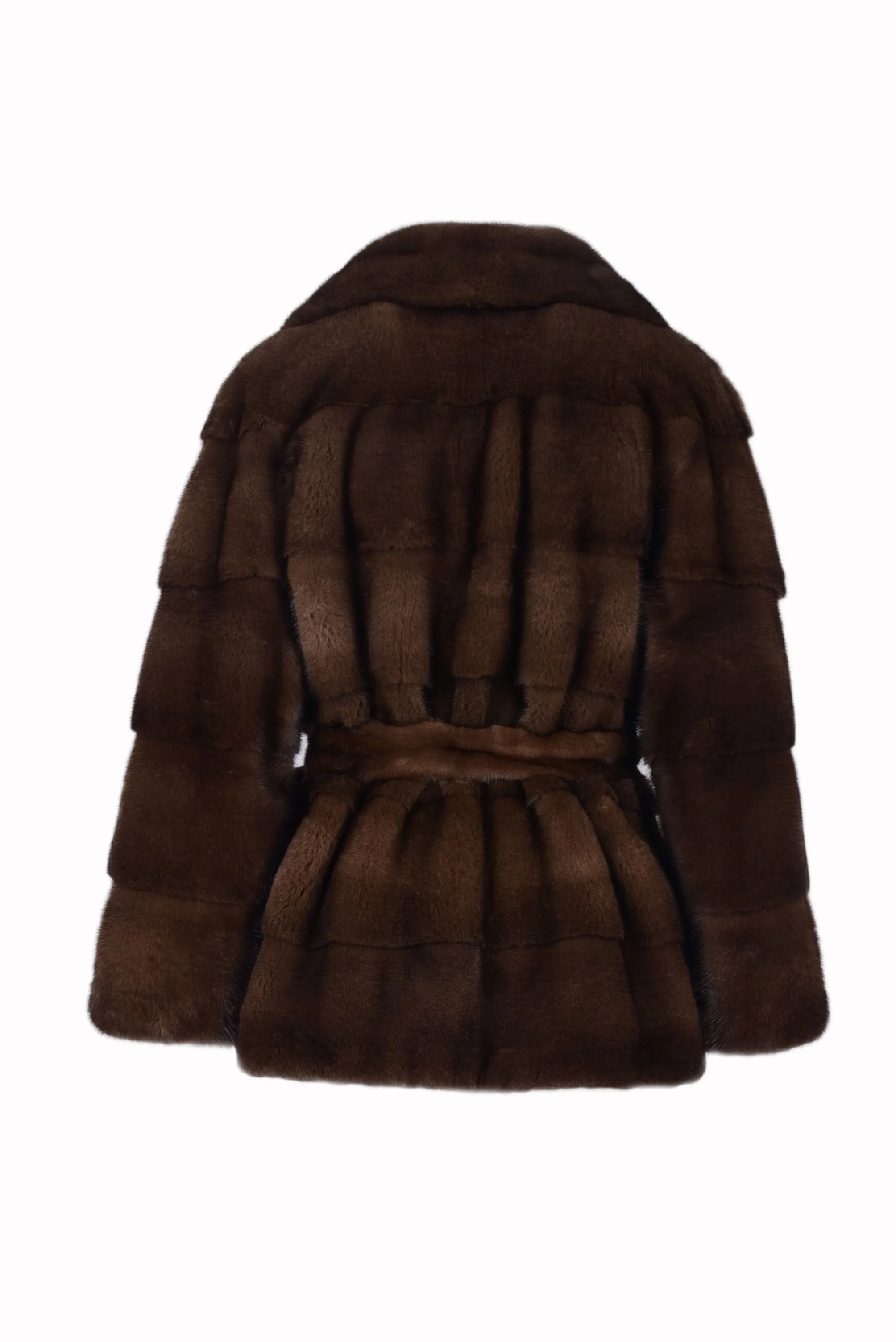 Classy and casual mink fur jacket with english collar