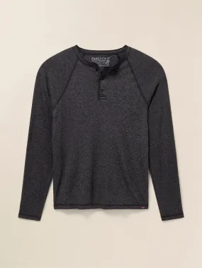 CLOUD LONG SLEEVE HENLEY - CHARCOAL HEATHER