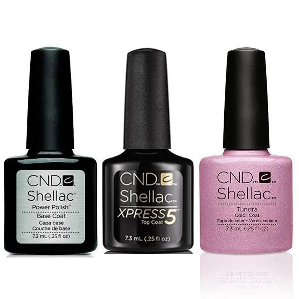 CND - Shellac Xpress5 Combo - Base, Top & Tundra (0.25 oz)