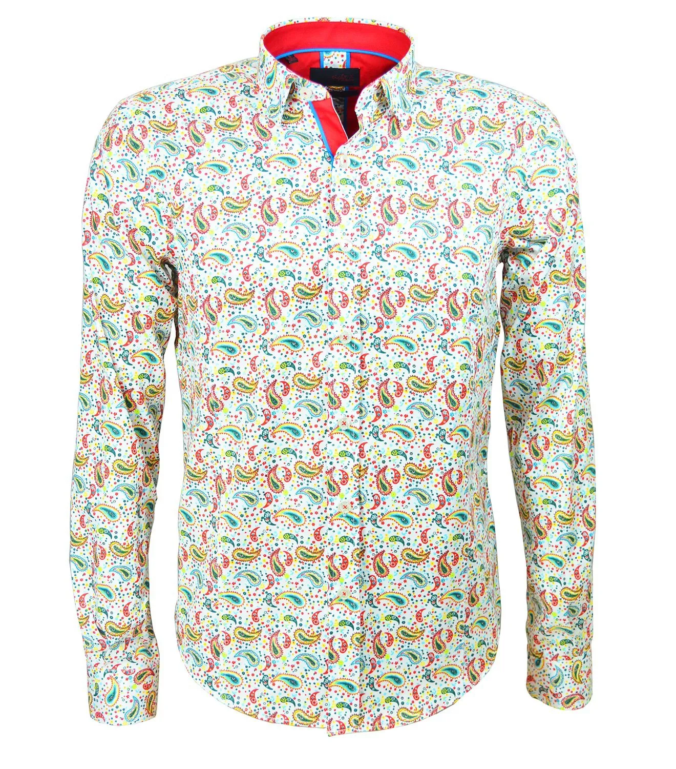 Colorful Slim Fit Paisley Cotton Dress Shirt