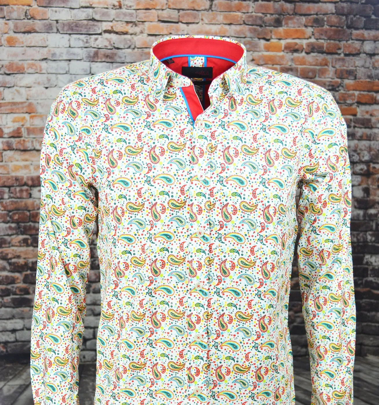 Colorful Slim Fit Paisley Cotton Dress Shirt